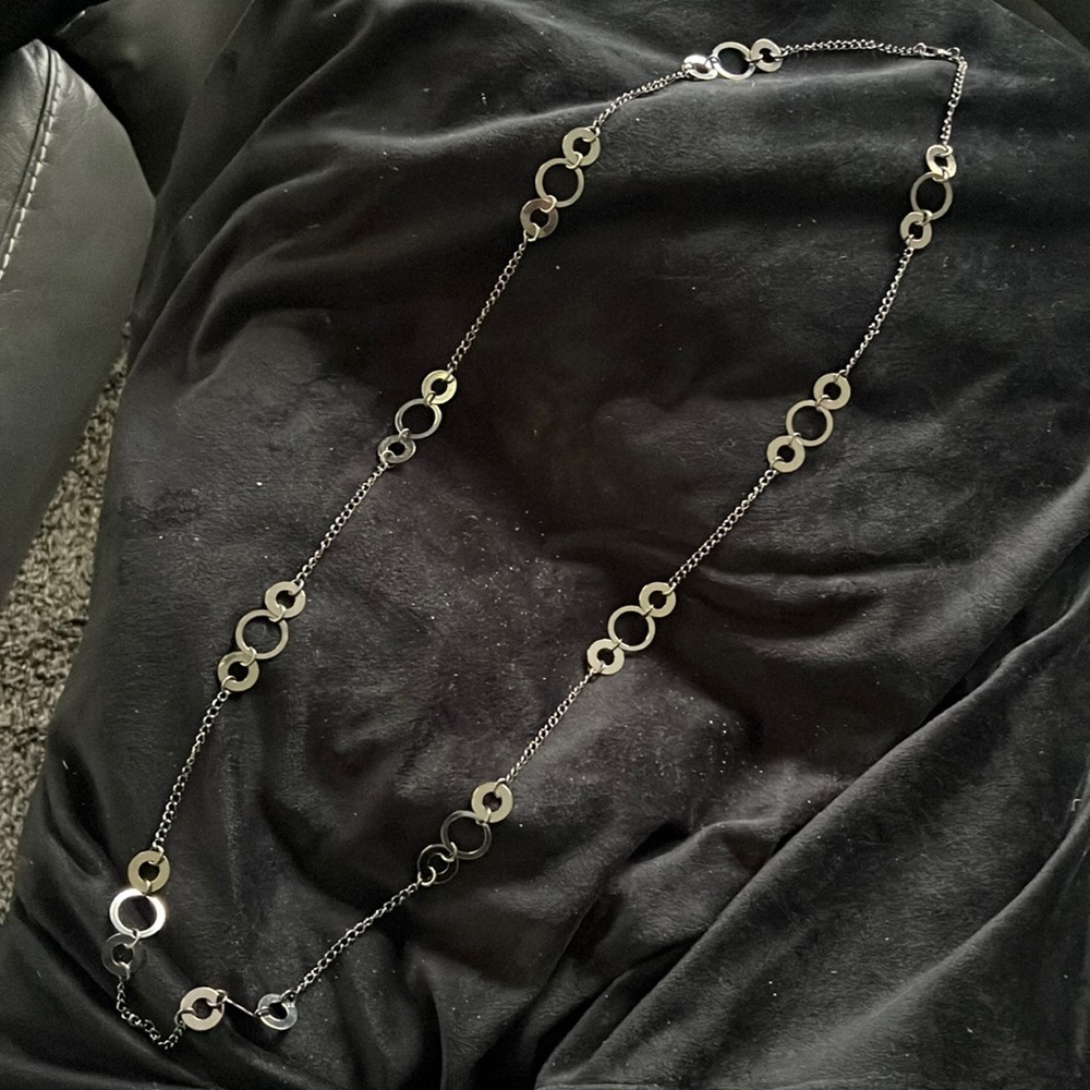 18-19 “ black metal necklace hime party brand